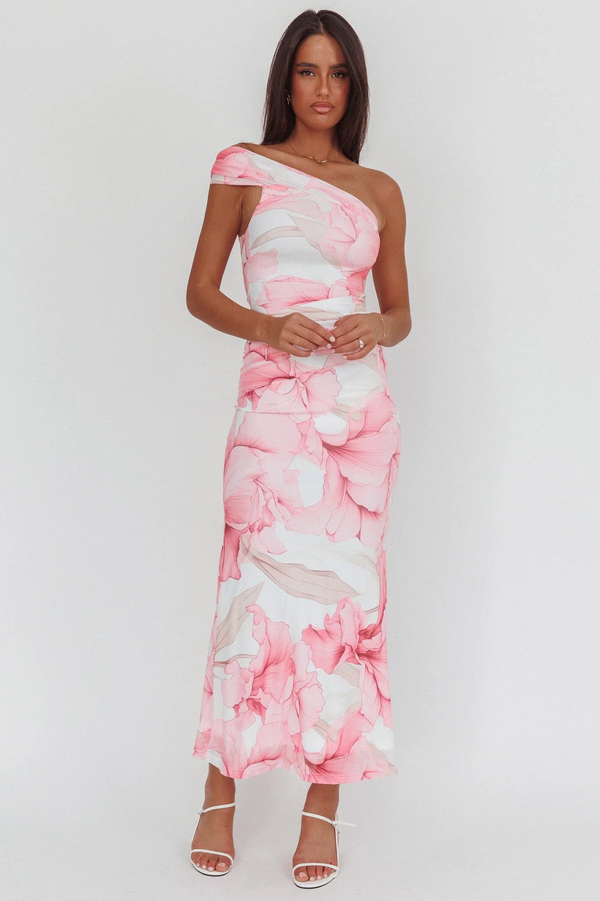 Gala One-Shoulder Maxi Dress Orchid Pink