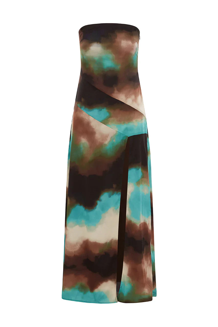 VEGA STRAPLESS MAXI DRESS - VEGA CHOCOLATE