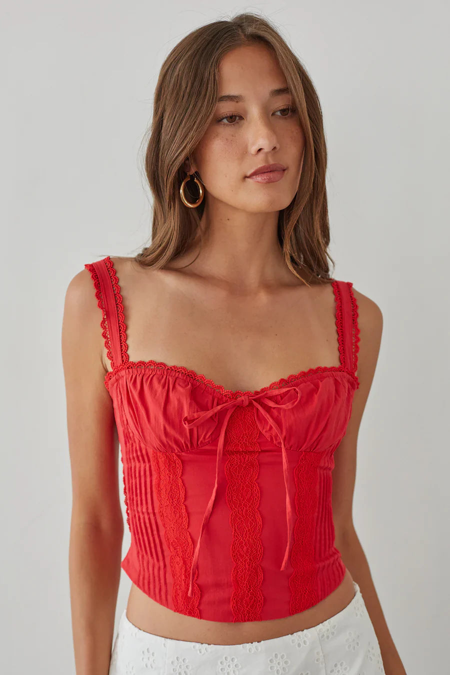 Jolene Lace Trim Bustier Corset Top