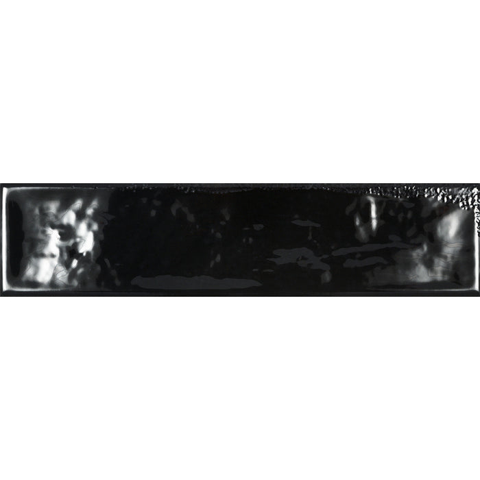 Asly Black 7.5 x 30cm Brick Wall Tile - 0.56sqm per box