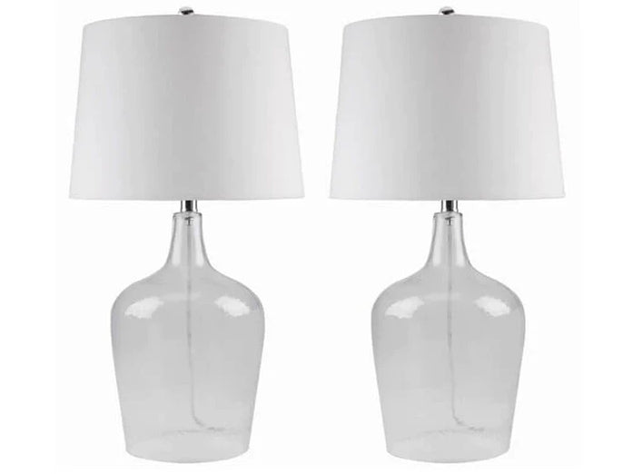 Azure Glass Table Lamp - Clear (Set of 2) - Wichita Home Outlet