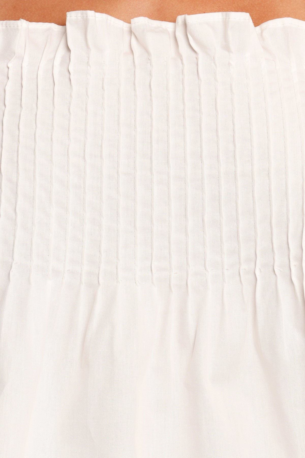 Carson Pleated Top - White