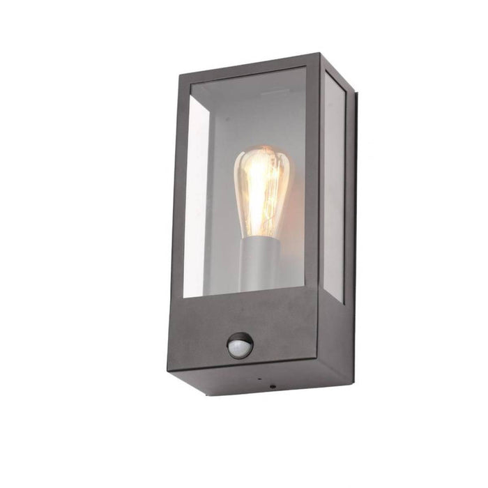 Forum Zinc ZN-32070-BLK Minerva Metal Box Outdoor Wall Light with PIR Sensor - Black