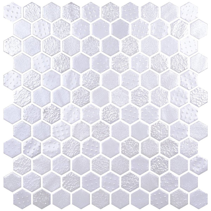 Hex Metal White 30.1 x 29.0cm Mosaic Sheet