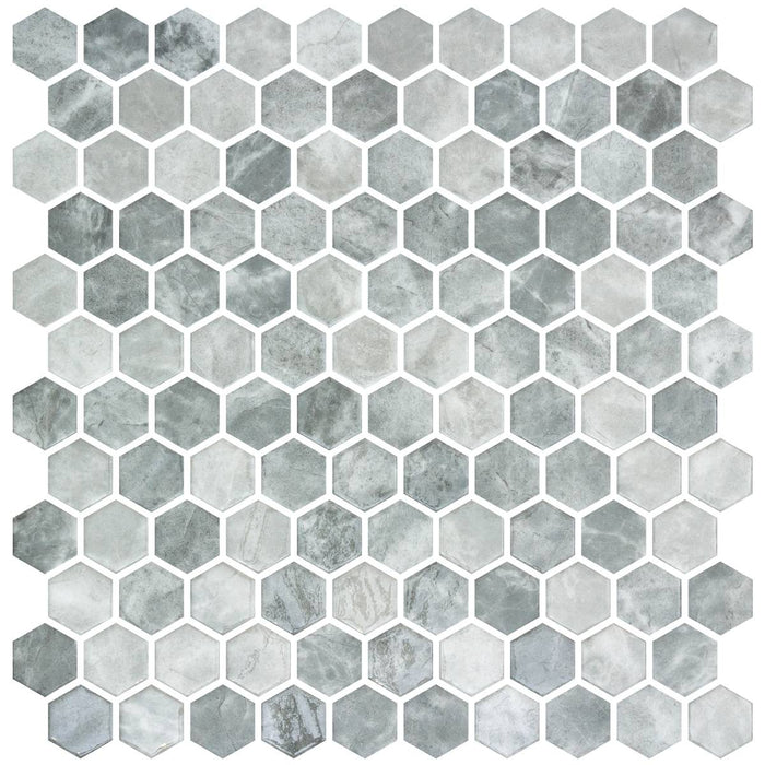 Hex Silver Matte Non Slip 30.1 x 29.0cm Mosaic Sheet