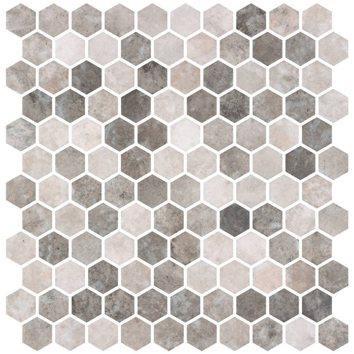Hex Zement Sand Non Slip 30.1 x 29.0cm Mosaic Sheet
