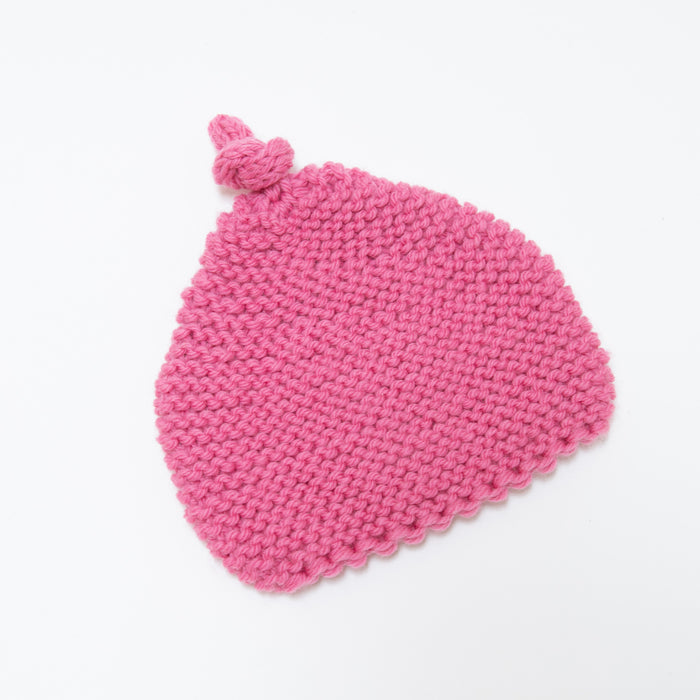 Knitted by Nana Top Knot Beanie - Bubblegum