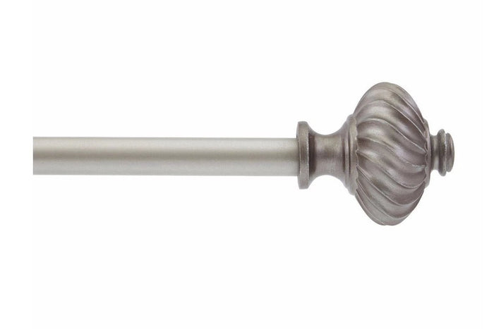 Twist Knob 5/8" Adjustable Curtain Rod Set - Two Sizes - Wichita Home Outlet
