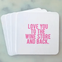 WINE STORE - Set of 4 Coasters - Wichita Home Outlet