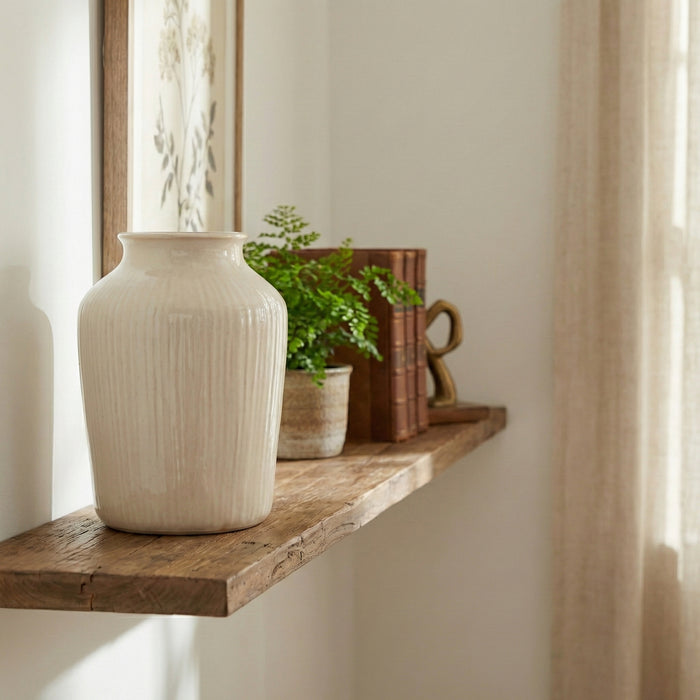 12" Textured Ceramic Decorative Vase - Wichita Home Outlet