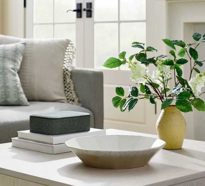 13" Ceramic Angular Bowl - Wichita Home Outlet