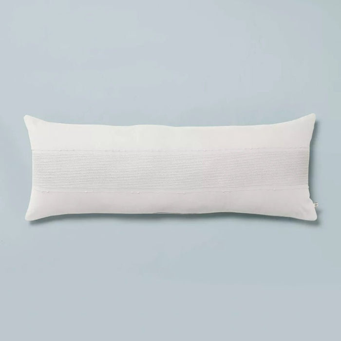 16"x42" Slub Center Stripe Oversized Lumbar Bed Pillow - Wichita Home Outlet