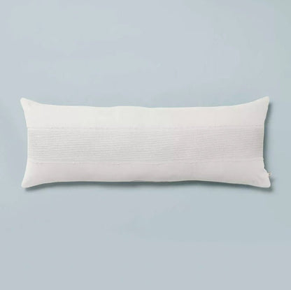 16"x42" Slub Center Stripe Oversized Lumbar Bed Pillow - Wichita Home Outlet