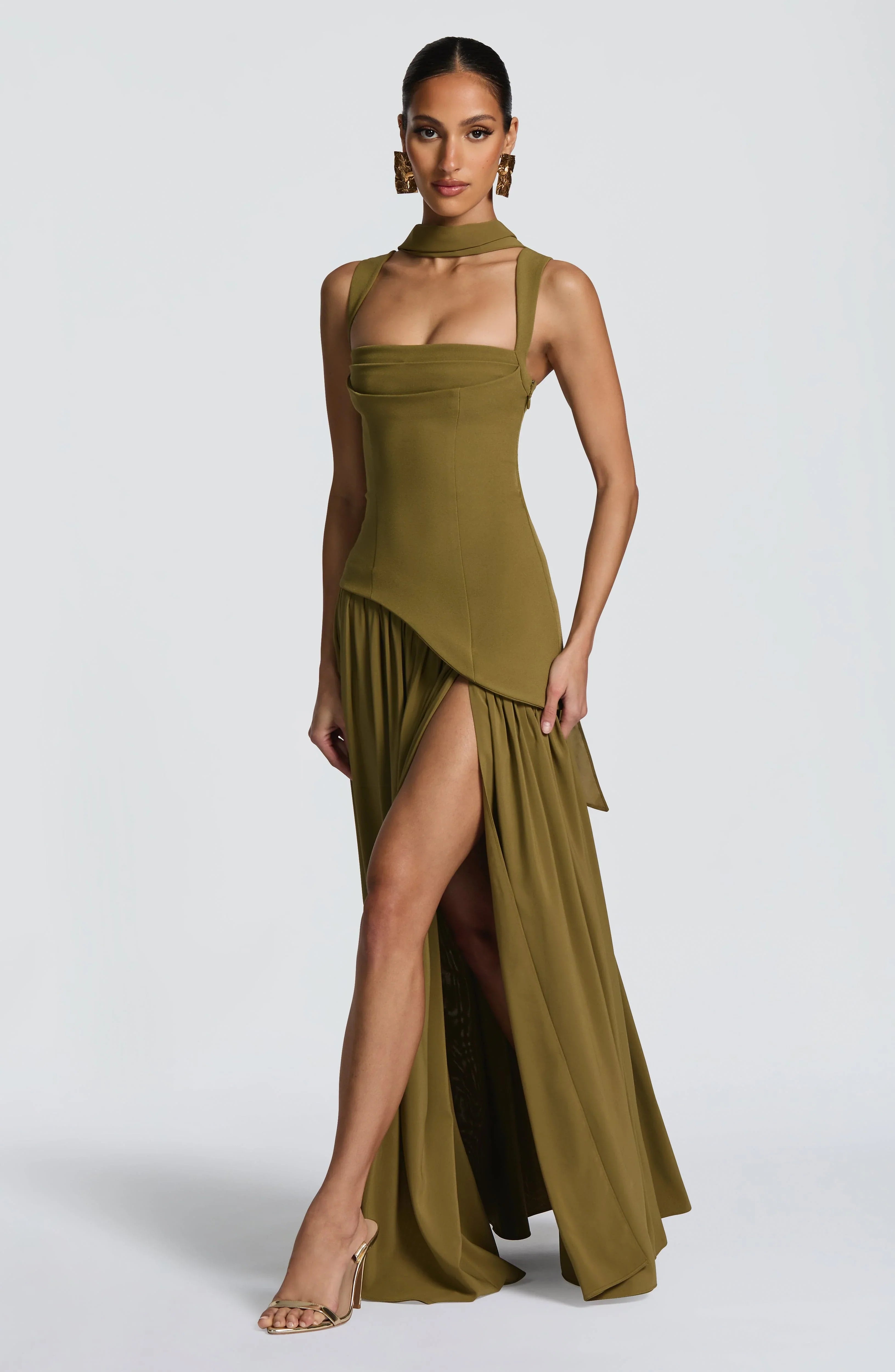 Tullulah Maxi Dress - Deep Olive