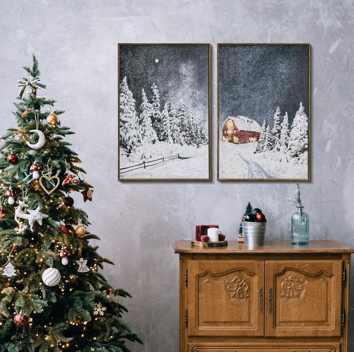 2pc 16" x 24" Inch Christmas Canvas Wall Art - Wichita Home Outlet