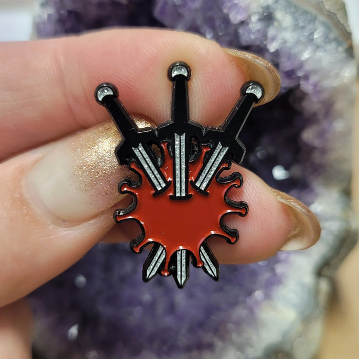3 of Swords pin
