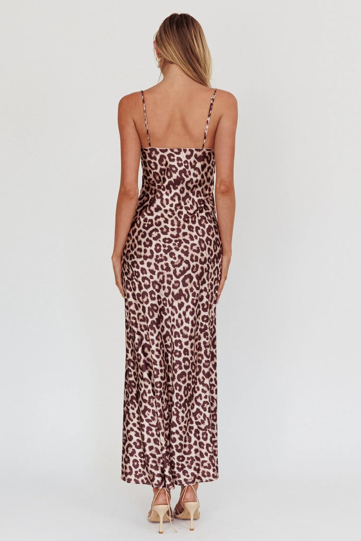 Well Versed Pleated Bust Maxi Dress Leopard