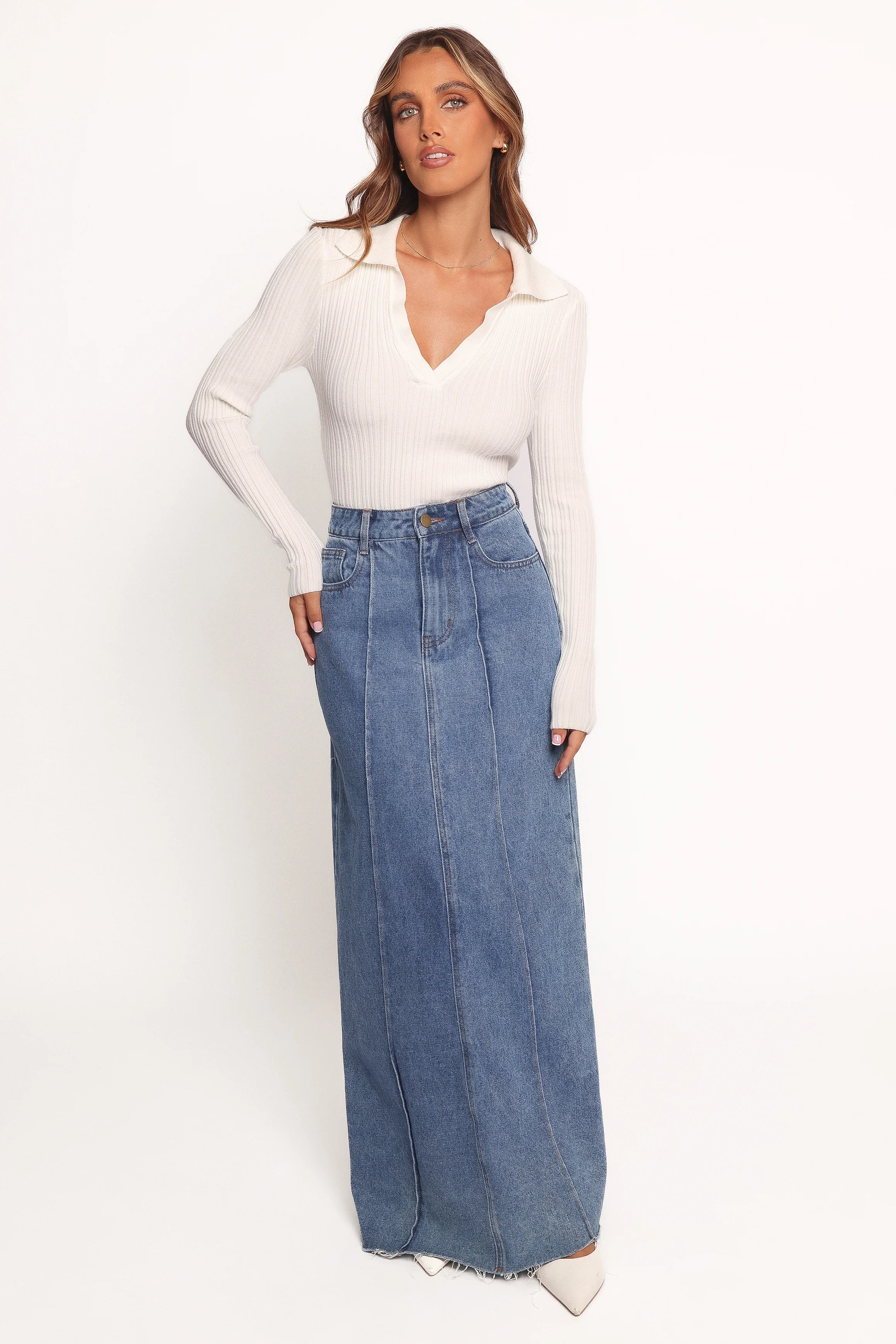 Emmerson Long Sleeve Knit Top - White