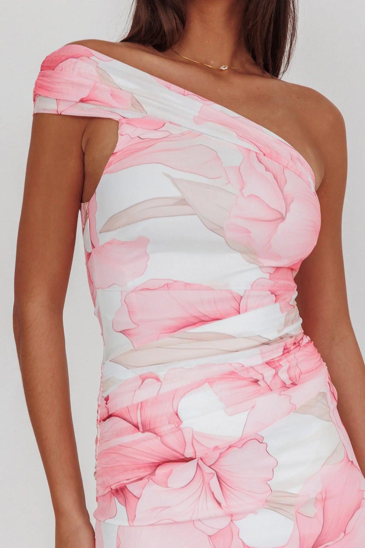 Gala One-Shoulder Maxi Dress Orchid Pink