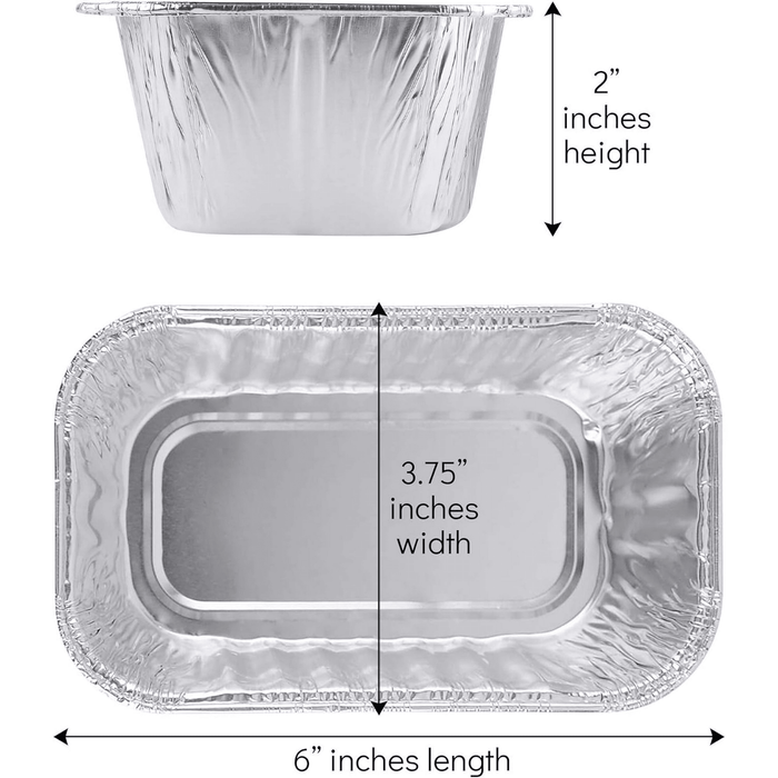 6" Aluminum Foil Mini Loaf Pans - 50 Pack - Wichita Home Outlet