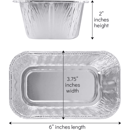 6" Aluminum Foil Mini Loaf Pans - 50 Pack - Wichita Home Outlet