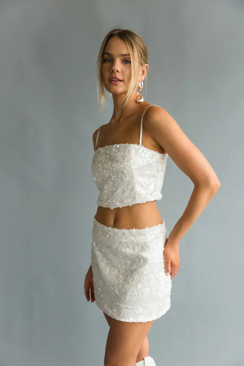 Fayetta Floral Sequin Top
