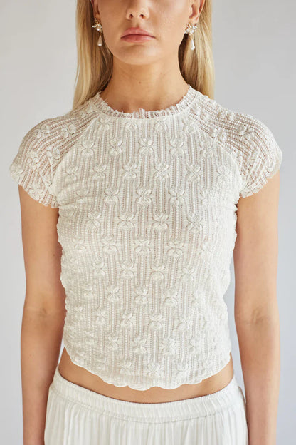 Charlize Short Sleeve Lace Top