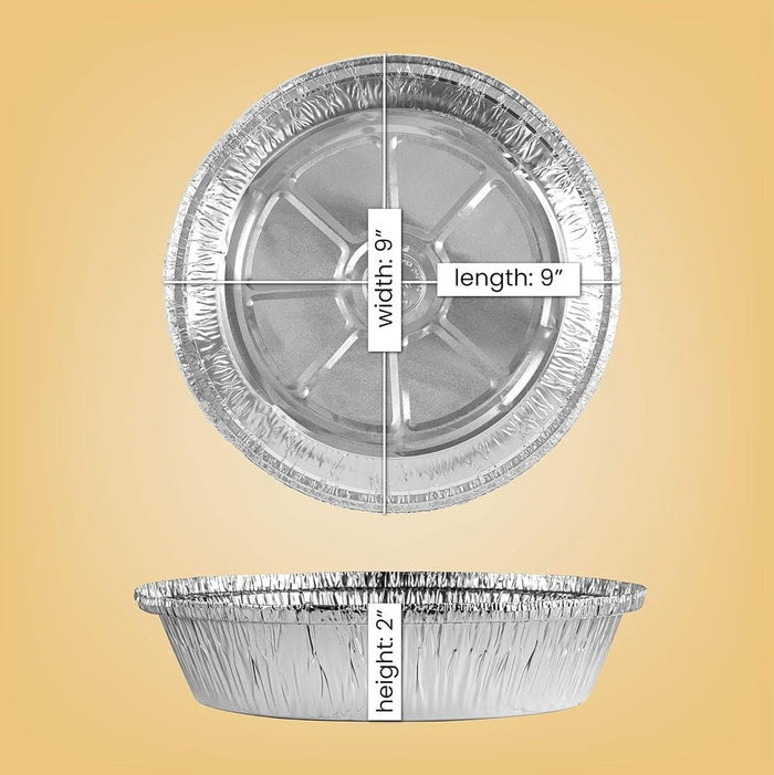 9" Round Disposable Pans Non Stick Aluminum Foil Baking Pans, 100-Pack - Wichita Home Outlet