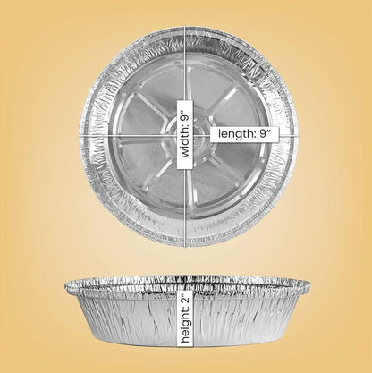 9" Round Disposable Pans Non Stick Aluminum Foil Baking Pans, 100-Pack - Wichita Home Outlet