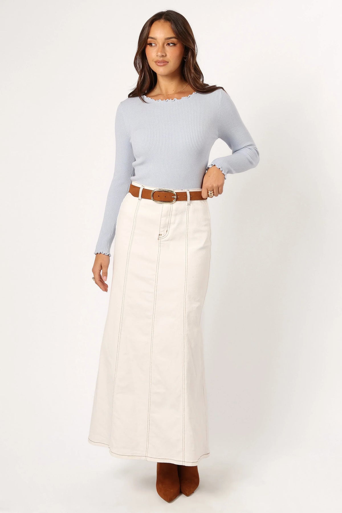Kya Knit Top - Light Blue