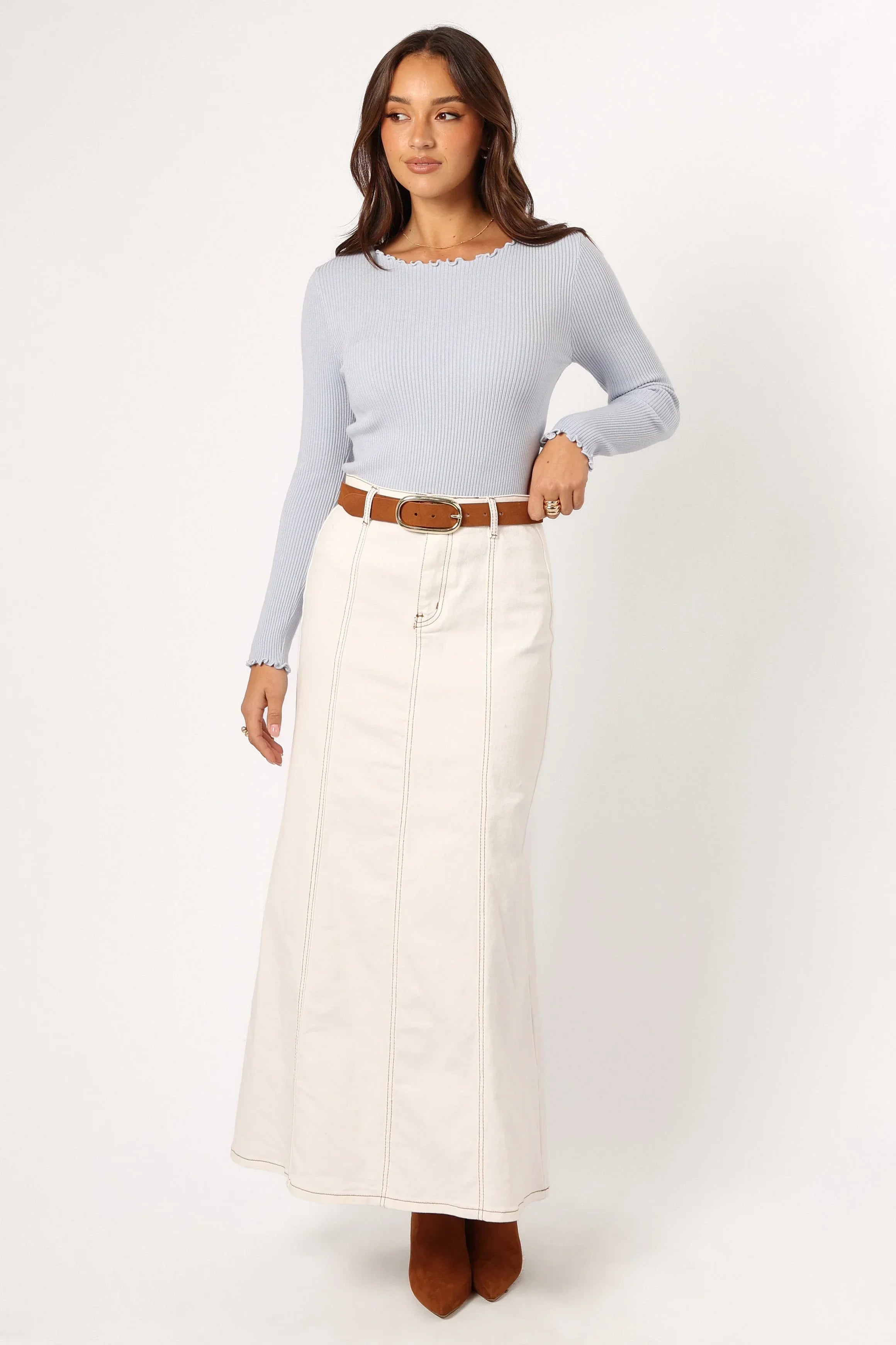 Kya Knit Top - Light Blue