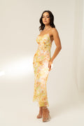 Amerie Yellow Cross Back Maxi Dress