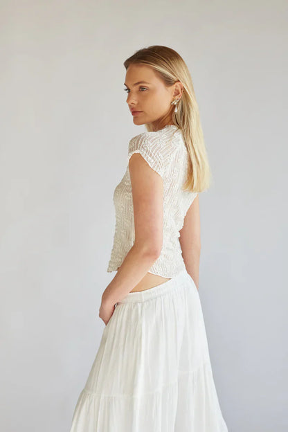 Charlize Short Sleeve Lace Top