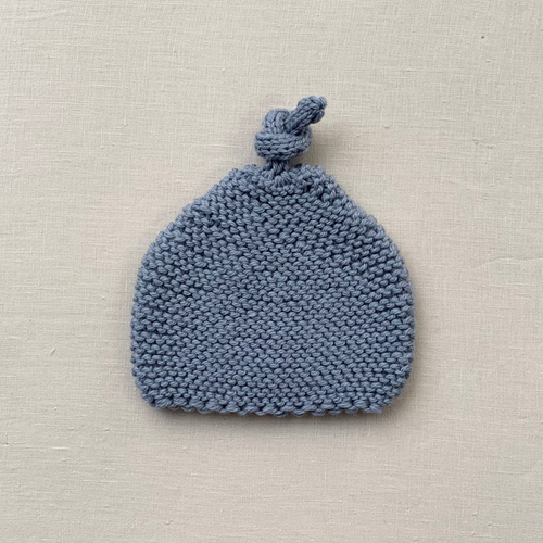 Knitted by Nana Top Knot Beanie - Shadow