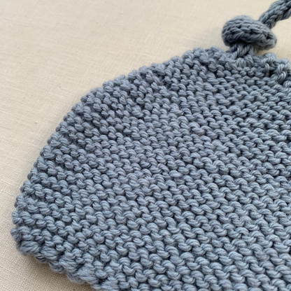 Knitted by Nana Top Knot Beanie - Shadow