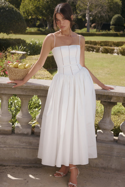 white cotton maxi sundress
