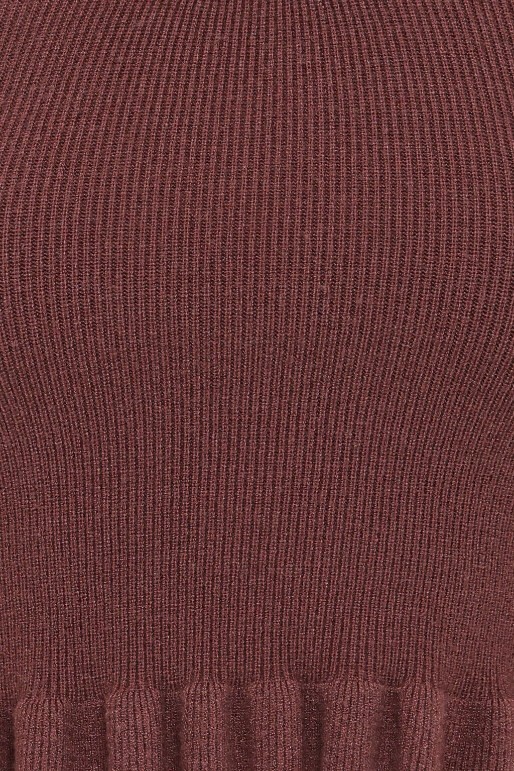 Berenice Ruffle Hem Knitted Top - Brown