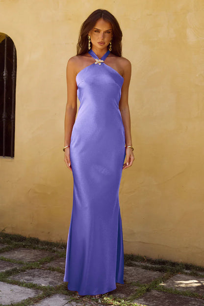 CHARA LOW CROSS BACK MAXI DRESS - PERIWINKLE