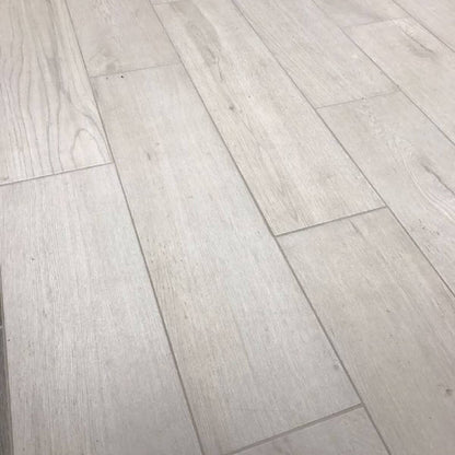 Alberto Bianca 22.5 x 90cm Wood Effect Floor Tile - 1.42sqm perbox