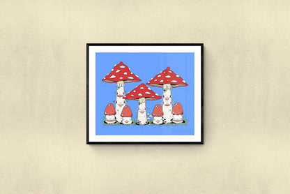 Amanita Family Art Print