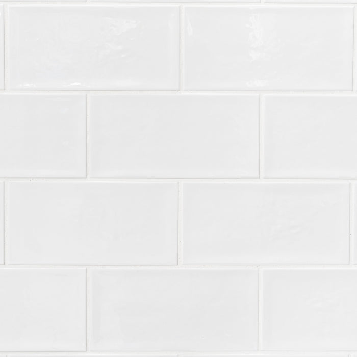 Aqua Flat White Metro 10 x 20cm Tile - 1sqm perbox