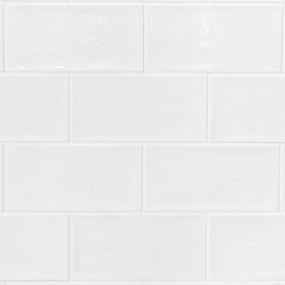 Aqua Flat White Metro 10 x 20cm Tile - 1sqm perbox