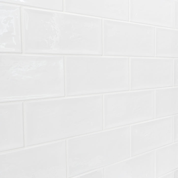 Aqua Flat White Metro 10 x 20cm Tile - 1sqm perbox