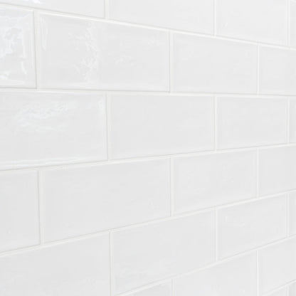 Aqua Flat White Metro 10 x 20cm Tile - 1sqm perbox