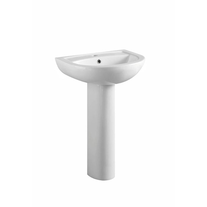 Ari 450mm 1 Tap Hole Basin & Full Pedestal