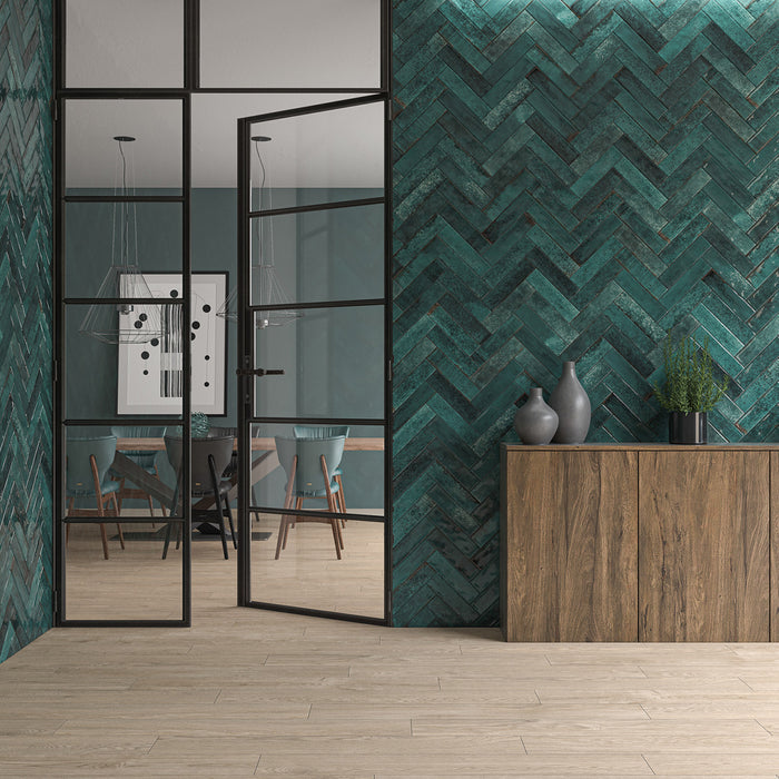 Asly Blue 7.5 x 30cm Brick Wall Tile - 0.59sqm perbox