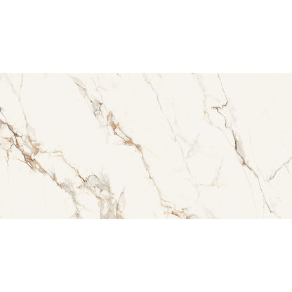 Aversa Staturio White Polished 60 x 120 Rectified Porcelain Tile - 1.44sqm perbox