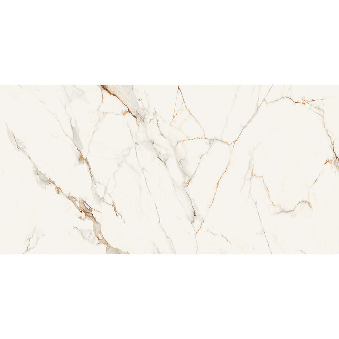 Aversa Staturio White Polished 60 x 120 Rectified Porcelain Tile - 1.44sqm perbox