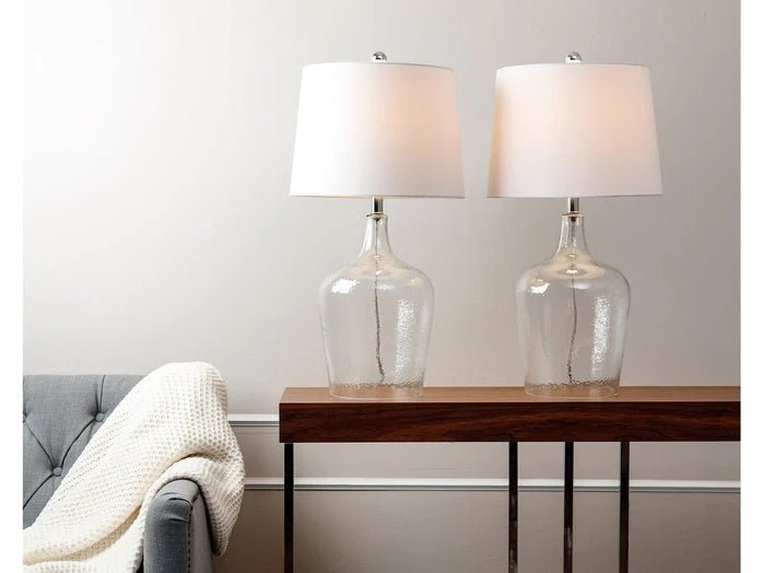 Azure Glass Table Lamp - Clear (Set of 2) - Wichita Home Outlet