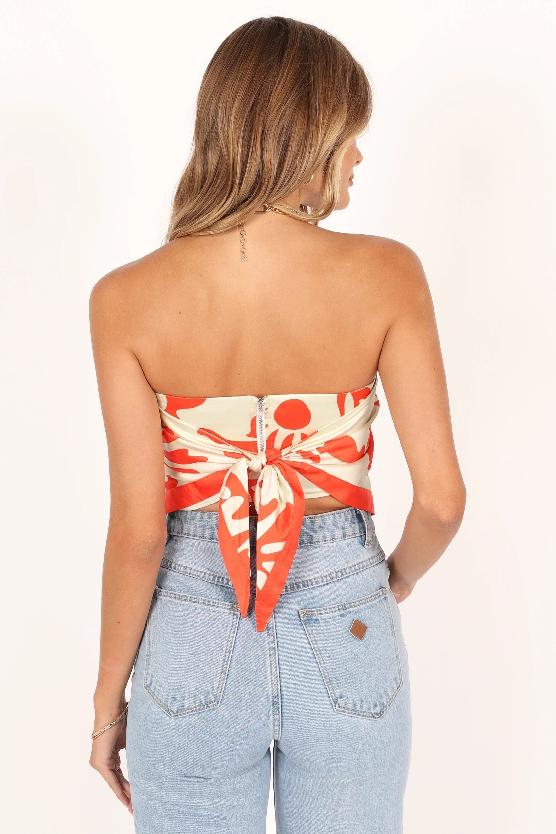Akeli Scarf Top - Orange Botanica